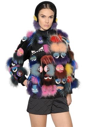 fendi monster jacket womens|Fendi fur jacket women's.